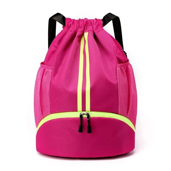 Drawstring Gym Bag with Wet Storage