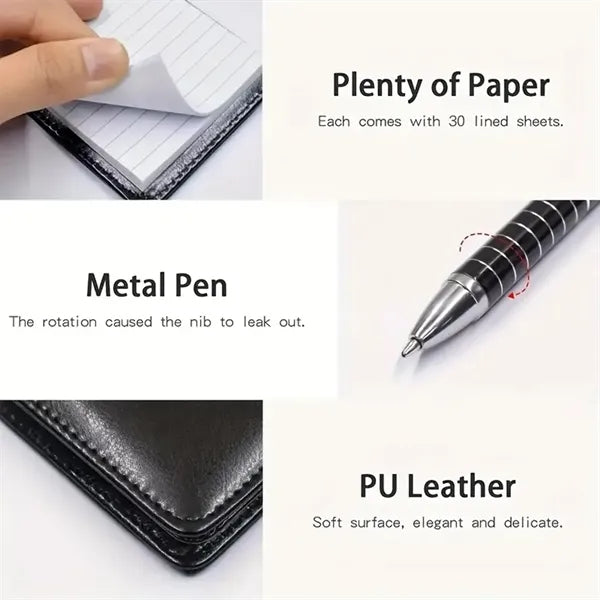 Mini Leather Journal and Pen Set