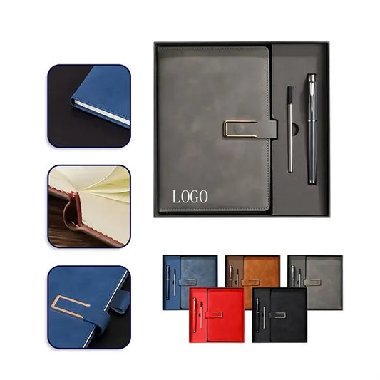 Mini Leather Notebook Pen Set