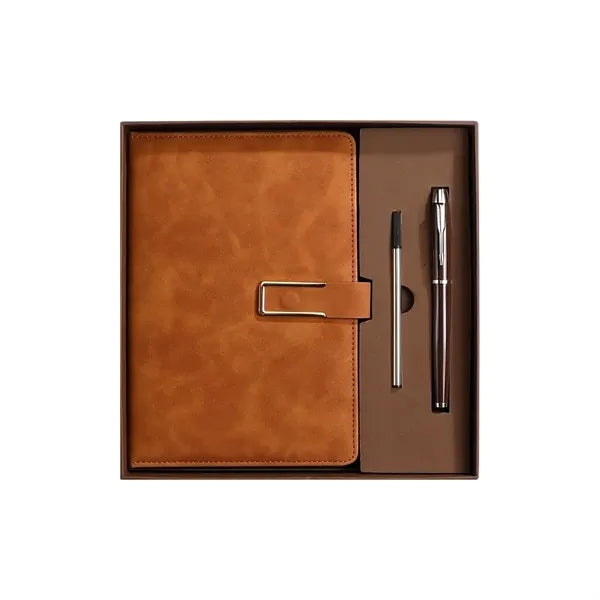 Mini Leather Notebook Pen Set