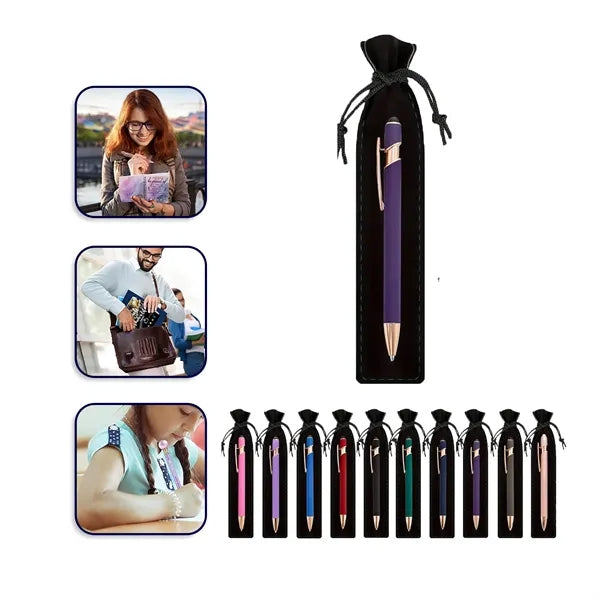 Soft Grip Metal Pen with Case