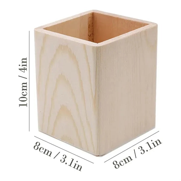 Wood Pen Pencil Holder Stand for Stationery & Flowers
