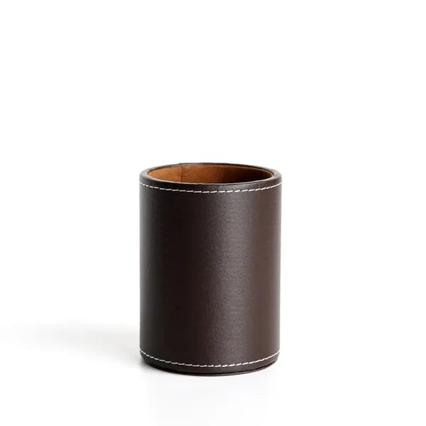 PU Leather Square Cylinder Storage Pens Pencils Holder Cup