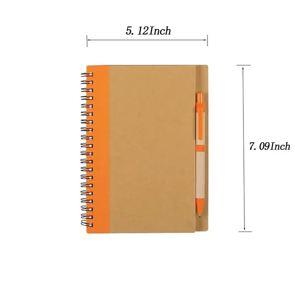 Eco Spiral Notebook with Pen - Customizable Cover