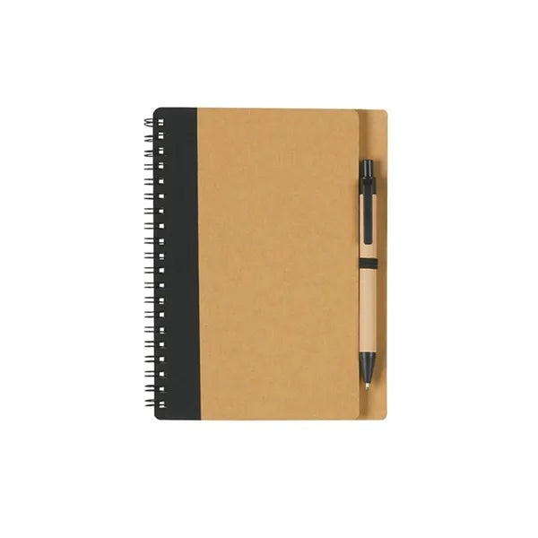 Eco Spiral Notebook with Pen - Customizable Cover