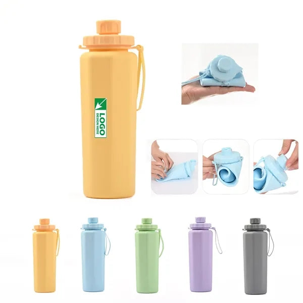 20oz Silicone Collapsible Sports Water Bottle - Durable