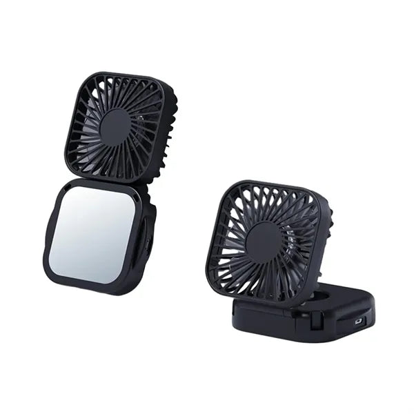 Portable Rechargeable Desk Neck Fan with Mirror