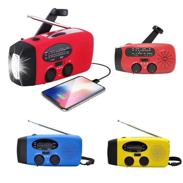 Multifunctional Hand Crank Emergency Outdoor LED Solar Radio