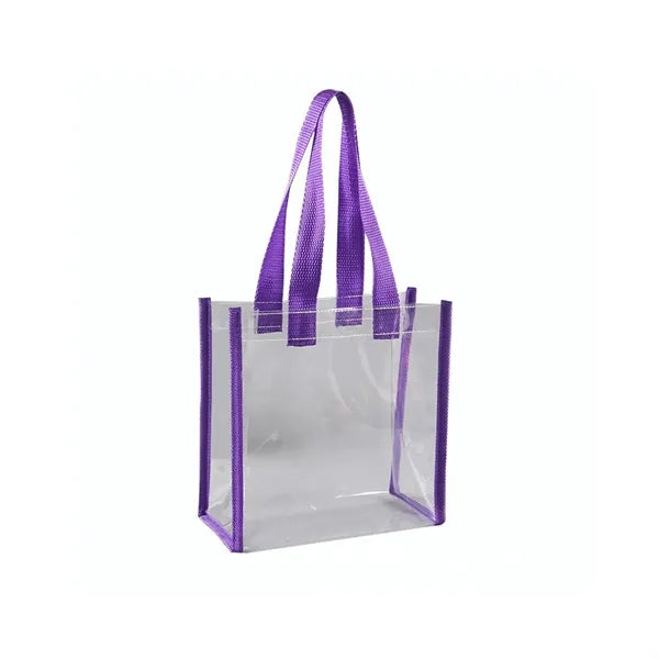 Clear PVC Tote Bag with Colored Handles for Events & Daily U