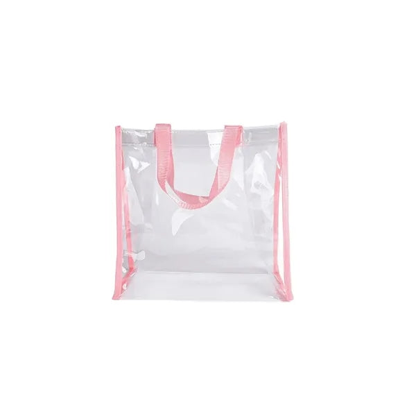 Clear PVC Tote Bag with Colored Handles for Events & Daily U