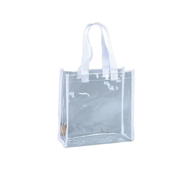 Clear PVC Tote Bag with Colored Handles for Events & Daily U