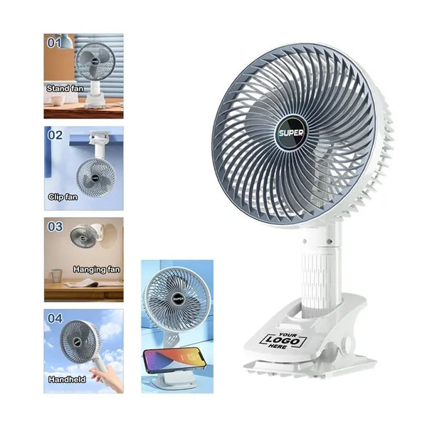 4 in 1 Portable Handheld Desktop Wall Mount Clip Fan