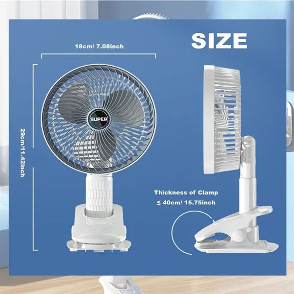 4 in 1 Portable Handheld Desktop Wall Mount Clip Fan
