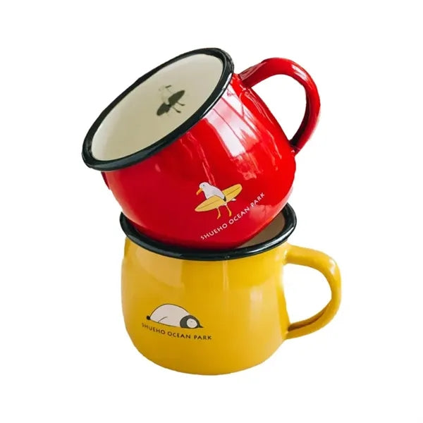 12oz Round Enamel Camping Coffee Mug
