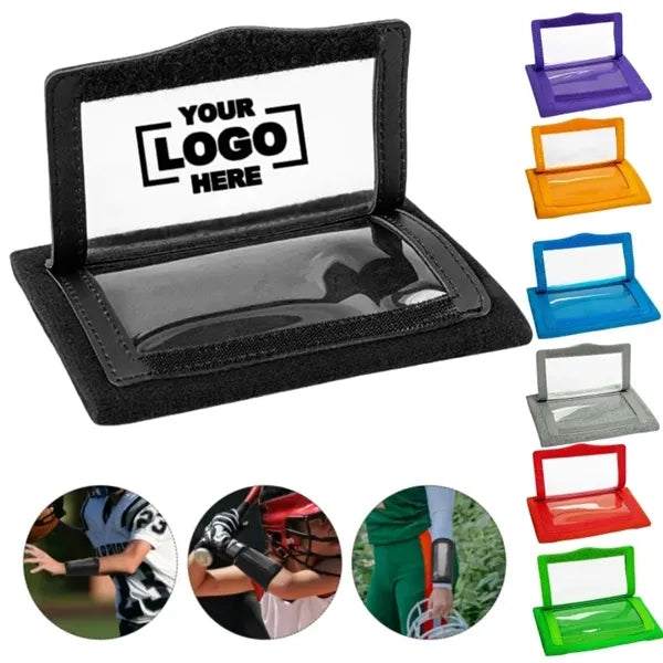 Clear Window Arm Badge Holder Wallet with Pocket