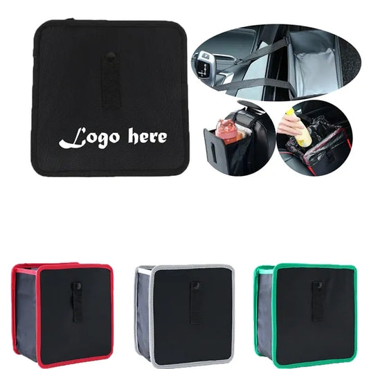 FoldBin: Logo-Printed Car Trash Can & Multi-Storage