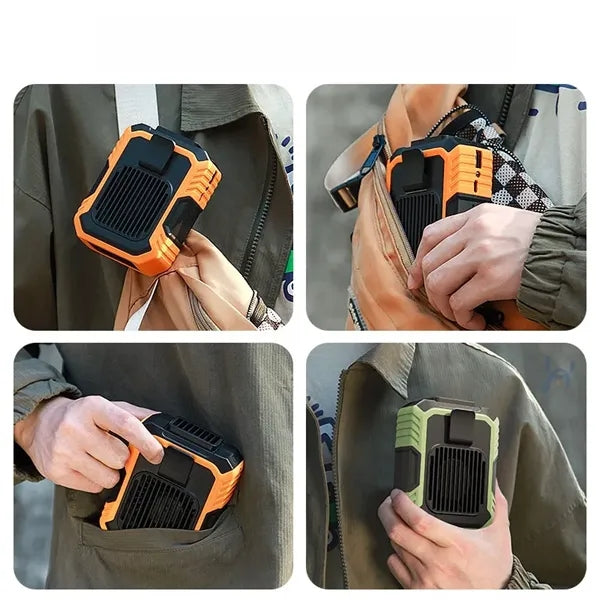 Wearable Waist Clip Fan with Lighting Desktop Stand