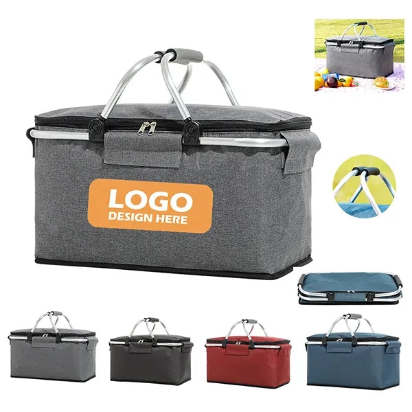 Insulated Foldable Picnic Basket Cooler Bag