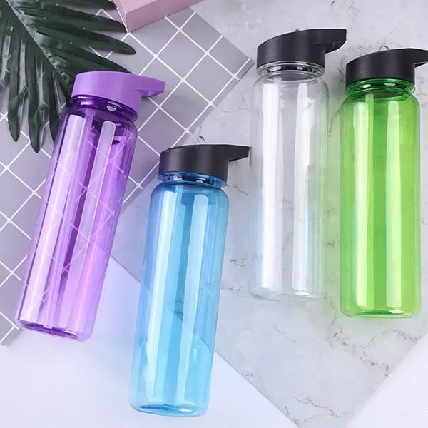 Clear Water Bottle with Flip Straw Lid 24 oz.
