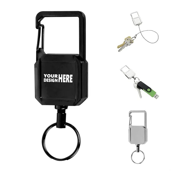 Badge Reel Keychain with Carabiner
