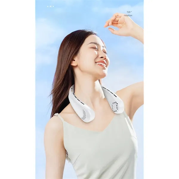 Blow Cold Air, 3 Speed Settings, Wearable Bladeless Neck Fan