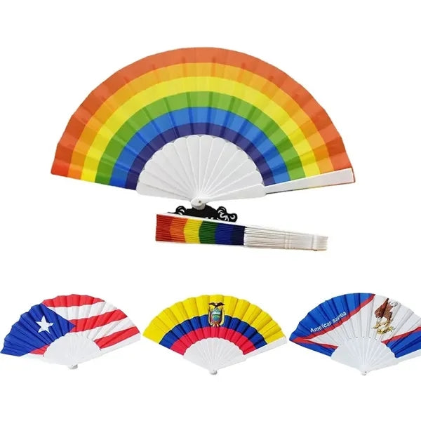 9'' Full-color Printed Rainbow Folding Fan