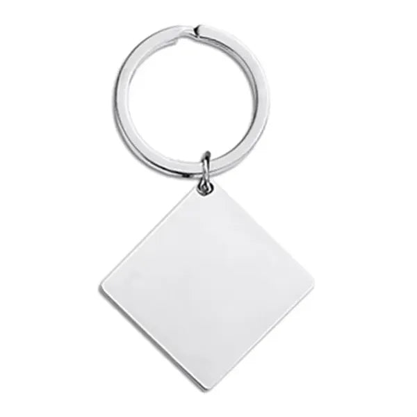 Stainless Steel Square Tag Keychain