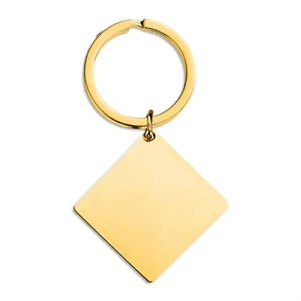 Stainless Steel Square Tag Keychain