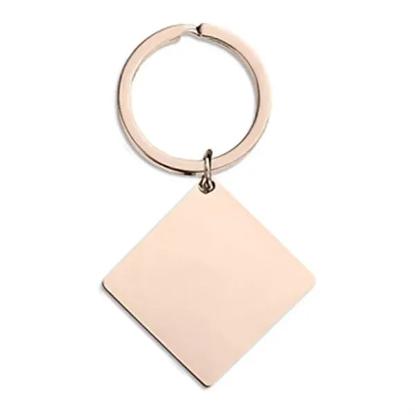 Stainless Steel Square Tag Keychain
