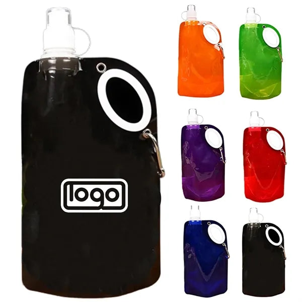 25oz Portable Foldable Water Bottle w/ Carabiner