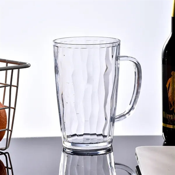 18oz Plastic Clear Beer Mug w/ Handle