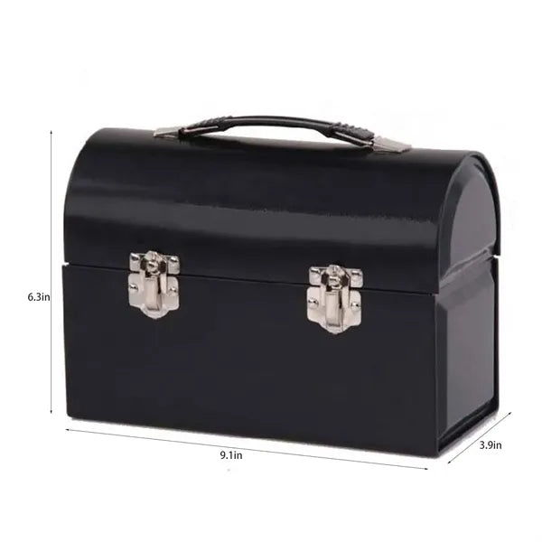Locking Tinplate Dome Lunch Box w/ Handle