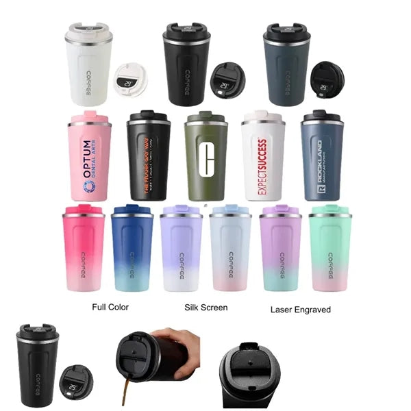 13oz/17oz Smart Coffee Tumbler w/ Temp Display & Sip Spout