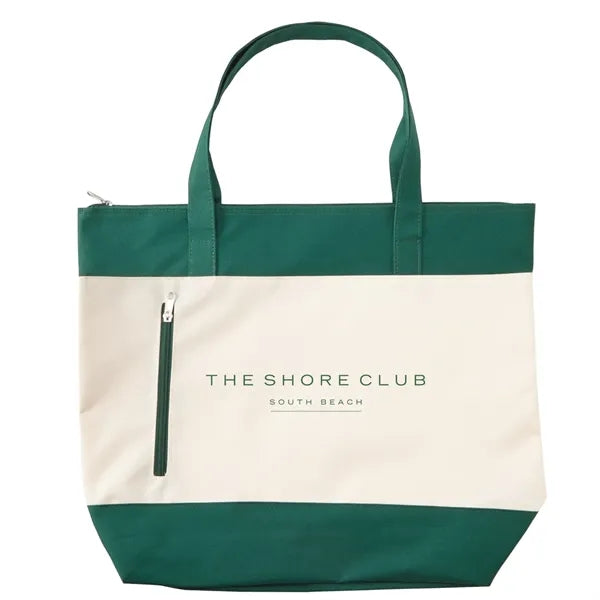 Polyester Zipper Beach Tote Bag