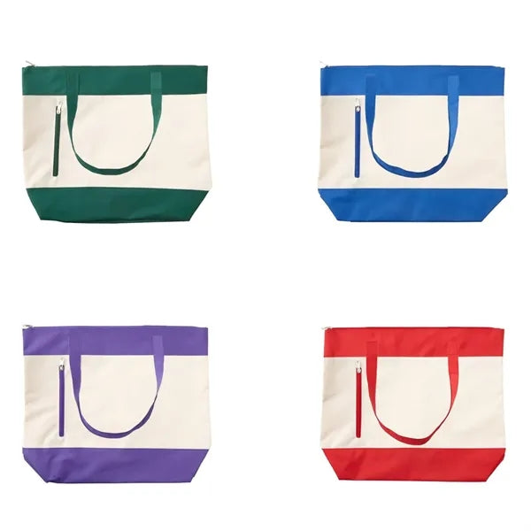 Polyester Zipper Beach Tote Bag