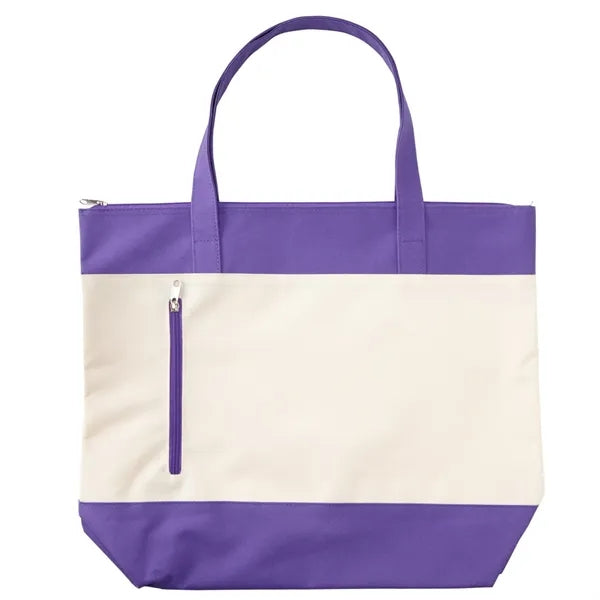 Polyester Zipper Beach Tote Bag