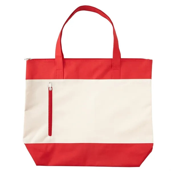 Polyester Zipper Beach Tote Bag