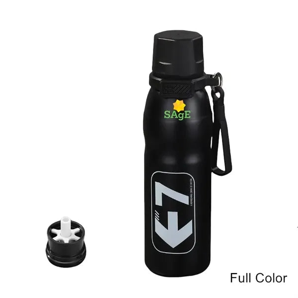 22 oz Dual-Drink Sports Bottle with Straw & Lid Handle