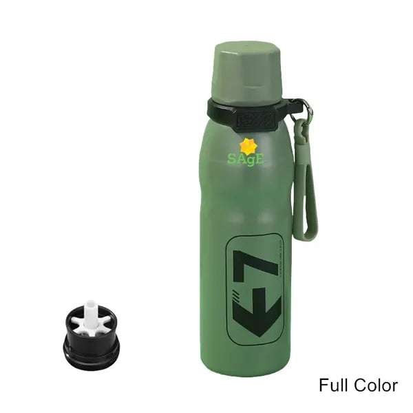 22 oz Dual-Drink Sports Bottle with Straw & Lid Handle