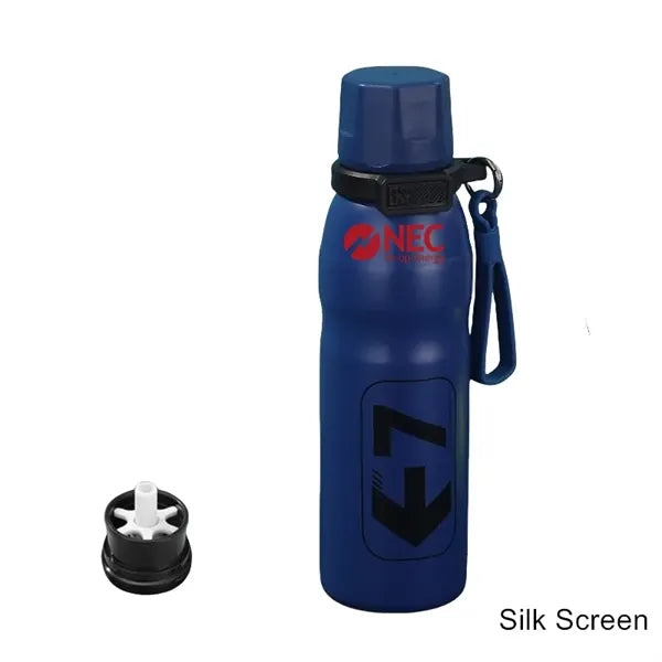 22 oz Dual-Drink Sports Bottle with Straw & Lid Handle