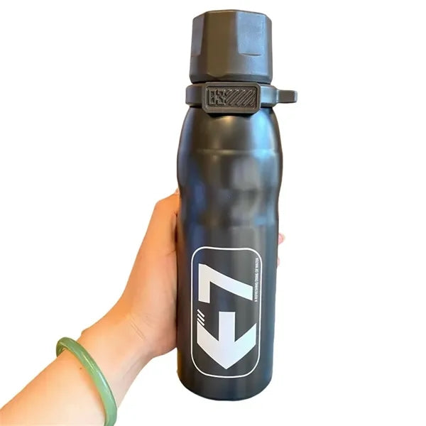 22 oz Dual-Drink Sports Bottle with Straw & Lid Handle