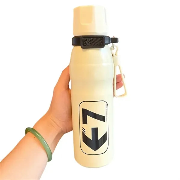 22 oz Dual-Drink Sports Bottle with Straw & Lid Handle
