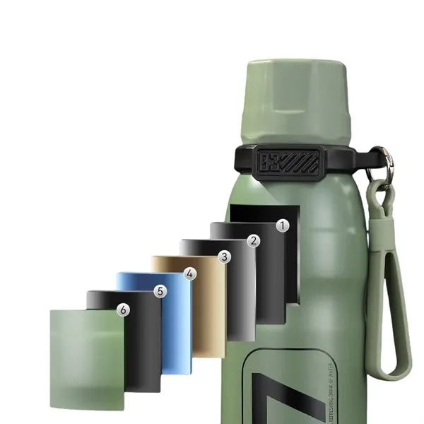 22 oz Dual-Drink Sports Bottle with Straw & Lid Handle
