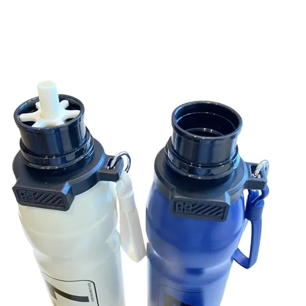 22 oz Dual-Drink Sports Bottle with Straw & Lid Handle
