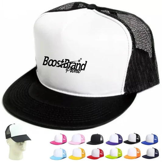 Flat Bill Mesh Back Trucker Hat