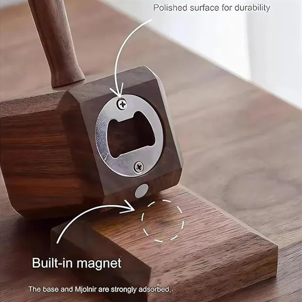 Wooden Thor Hammer Beer Opener