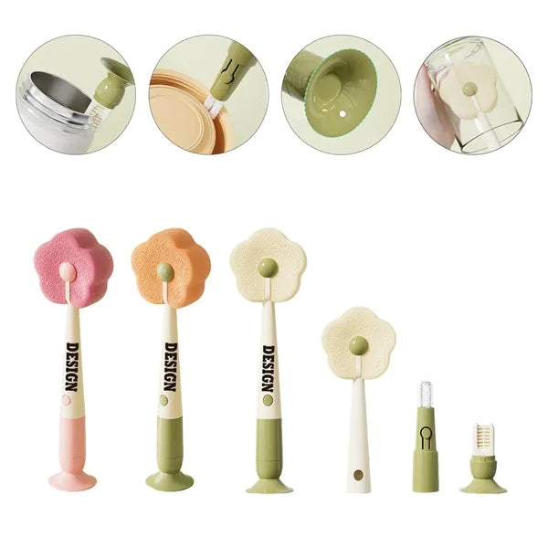 3-in-1 Multifunctional Flower Sponge Cup Brush