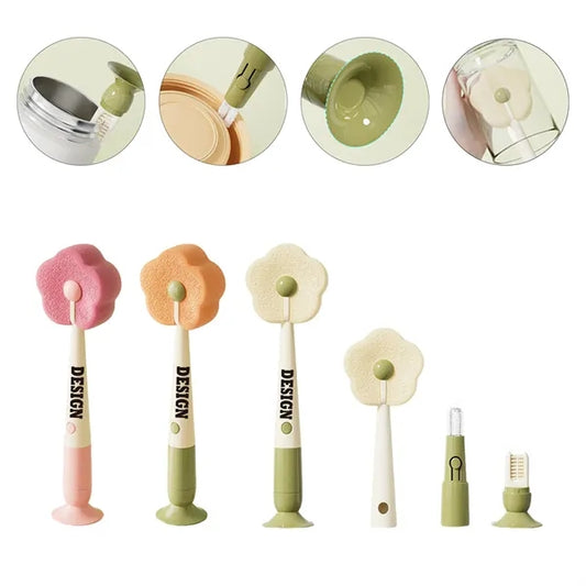 3-in-1 Multifunctional Flower Sponge Cup Brush