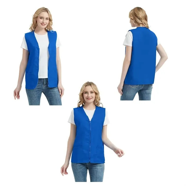 Supermarket Zipper clerk pocket staff Uniform Vest