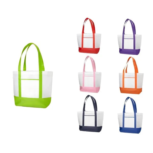Non-Woven Nautical Tote Bag W/ Front Pocket